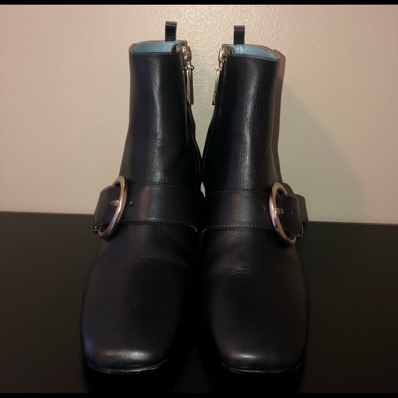 Frances Valentine “Cassie”Black Leather Heeled Ankle Boot,Size-9 - Picture 6 of 16